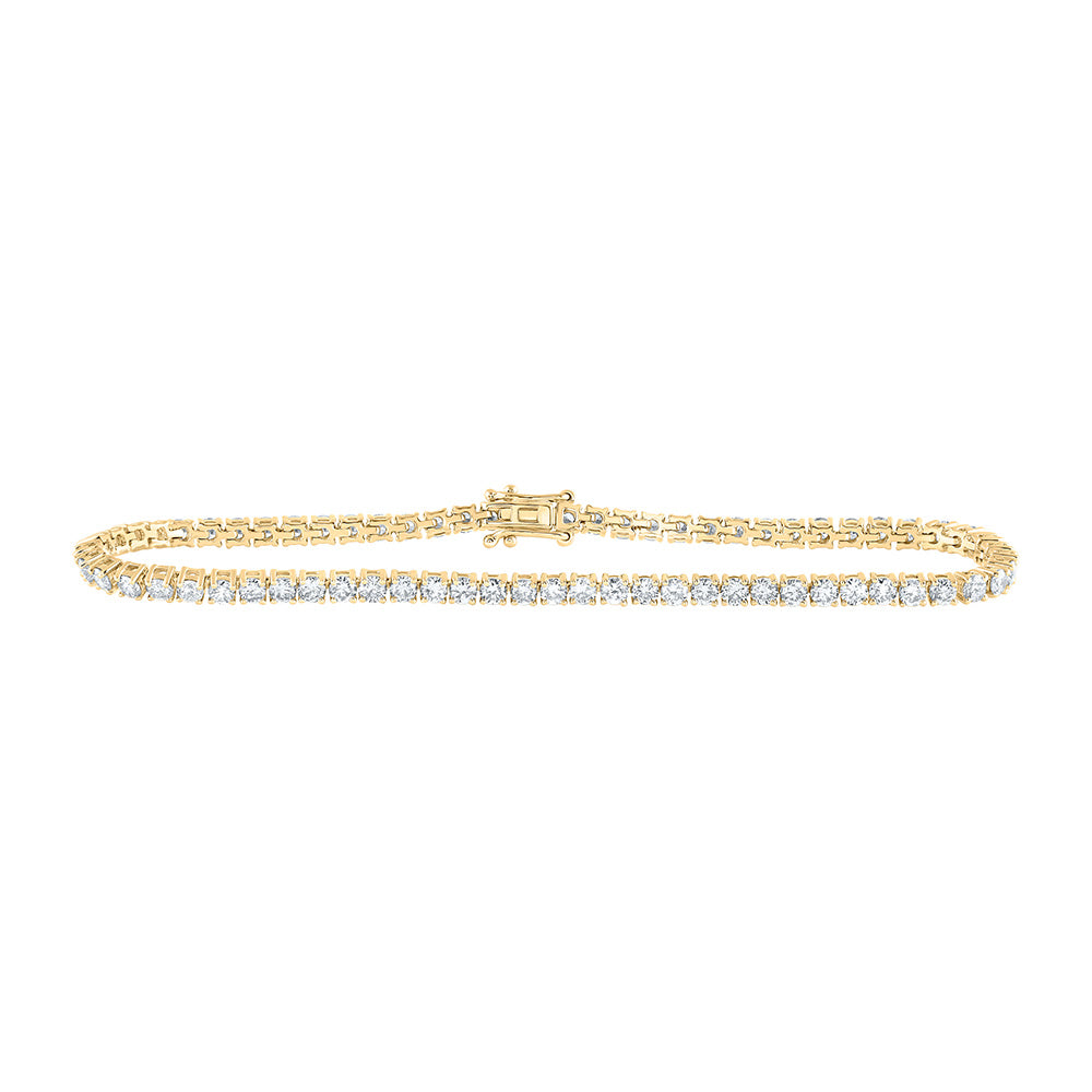 14kt Yellow Gold Womens Round Diamond Fashion Bracelet 4 Cttw