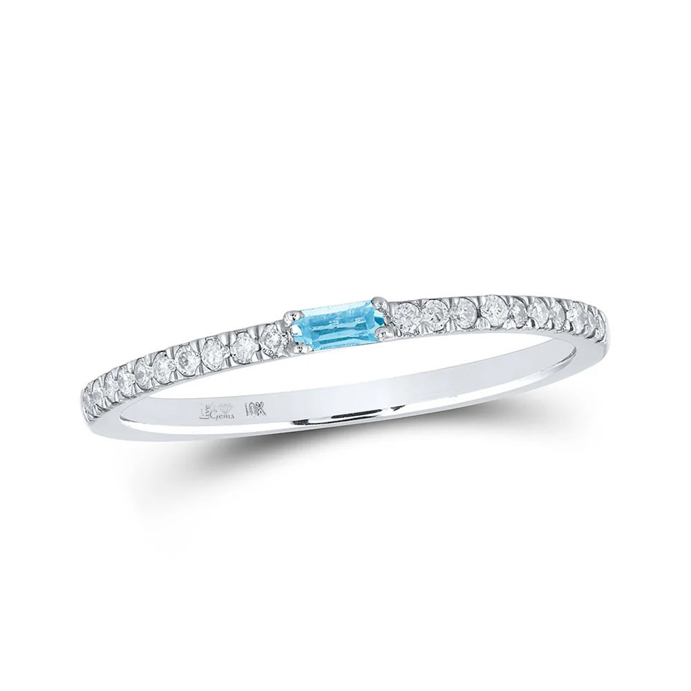 The Charm of Aquamarine Diamond Stackable Bands
