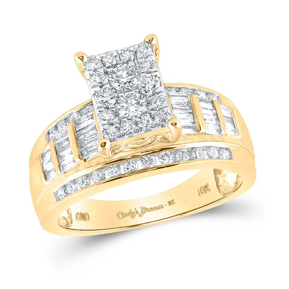 10k Yellow Jtv White Gold Diamond Rings Women's 10K Yellow Gold