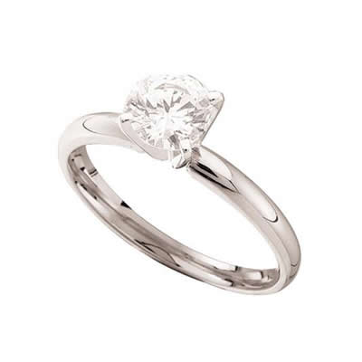14kt White Gold Round Diamond Solitaire Supreme Bridal Engagement Ring 1/6 Cttw