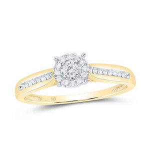 10kt Yellow Gold Womens Round Diamond Solitaire Bridal Engagement Ring 1/6 Cttw