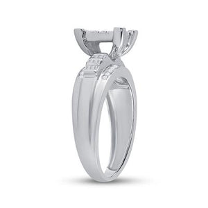 10K White Gold Round Diamond Cluster Bridal Engagement Ring 1/2 Cttw