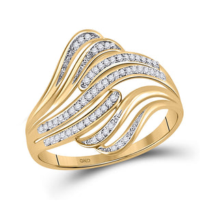 10kt Yellow Gold Womens Round Diamond Fashion Ring 1/12 Cttw