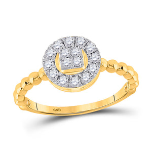 10kt Yellow Gold Womens Round Diamond Circle Ring 1/3 Cttw