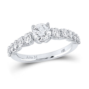 14kt White Gold Round Diamond Solitaire Bridal Wedding Engagement Ring 1-3/8 Cttw