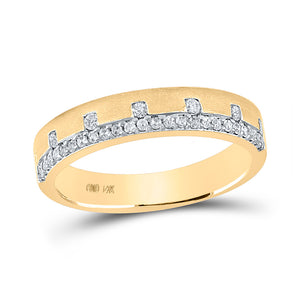 14kt Yellow Gold Womens Round Diamond Band Ring 1/4 Cttw