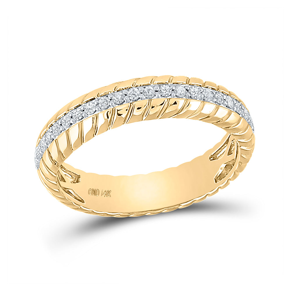 14kt Yellow Gold Womens Round Diamond Anniversary Ring 1/5 Cttw