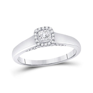 10kt White Gold Princess Diamond Solitaire Bridal Wedding Engagement Ring 1/3 Cttw