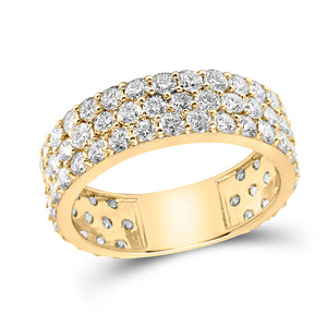 14kt Yellow Gold Womens Round Diamond Pave Band Ring 2-7/8 Cttw