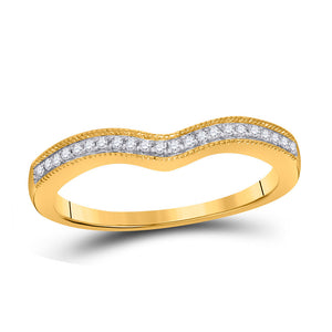 14kt Yellow Gold Womens Round Diamond Enhancer Wedding Band 1/12 Cttw