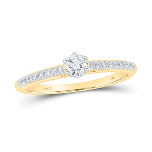14kt Yellow Gold Round Diamond Solitaire Bridal Wedding Engagement Ring 1/3 Cttw