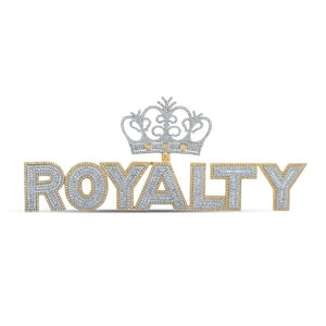 10kt Yellow Gold Mens Baguette Diamond Royalty Crown Charm Pendant 4-5/8 Cttw