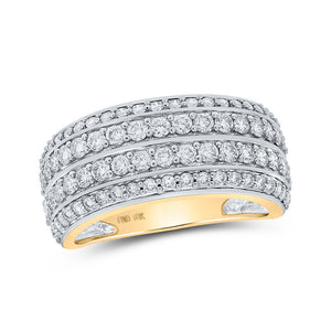 10kt Yellow Gold Mens Round Diamond Band Ring 2 Cttw