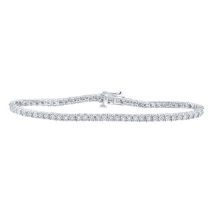 Sterling Silver Womens Round Diamond Fashion Bracelet 1/2 Cttw