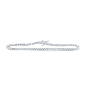 Sterling Silver Womens Round Diamond 7-inch Fashion Bracelet 3/8 Cttw