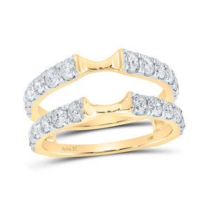 14kt Yellow Gold Womens Round Diamond Wrap Enhancer Wedding Band 1-1/2 Cttw