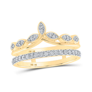 14kt Yellow Gold Womens Round Diamond Wrap Enhancer Wedding Band 1/4 Cttw