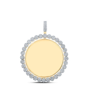 14kt Yellow Gold Mens Round Diamond Spin Circle Charm Pendant 4-5/8 Cttw