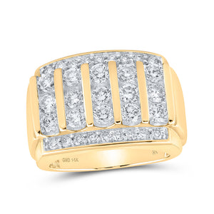 14kt Yellow Gold Mens Round Diamond Band Ring 3 Cttw
