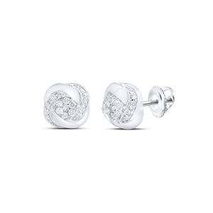 10kt White Gold Womens Round Diamond Fashion Earrings 1/3 Cttw