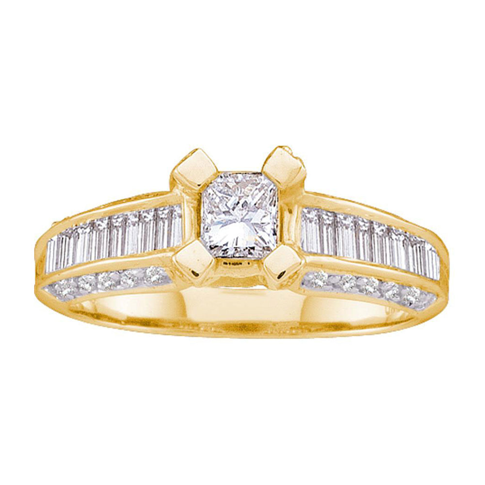 14kt Yellow Gold Princess Diamond Solitaire Bridal Wedding Engagement Ring 1 Cttw