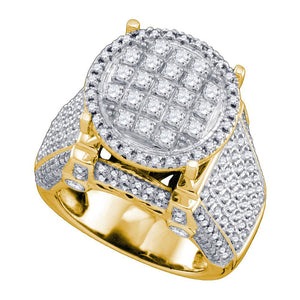 10kt Yellow Gold Womens Round Diamond Fashion Ring 1-3/4 Cttw