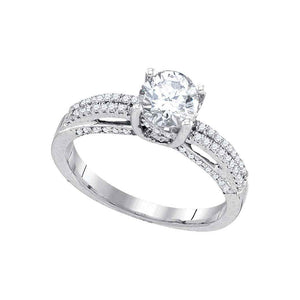 14kt White Gold Round Diamond Solitaire Bridal Wedding Engagement Ring 1-1/5 Cttw
