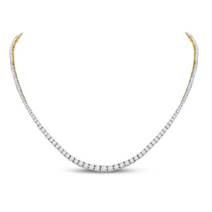 14kt Yellow Gold Womens Round Diamond Graduated Cocktail Necklace 9 Cttw
